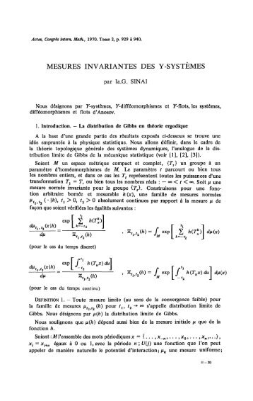 MESURES INVARIANTES DES Y-SYSTÈMES