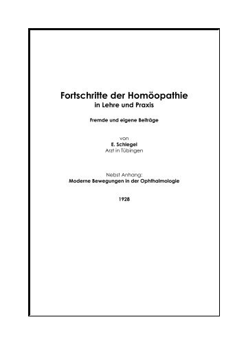 Fortschritte der Homöopathie - Kathrin-von-basse.de