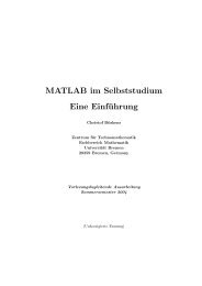 Kurzanleitung für MATLAB - Studiengang Mathematik an der ...