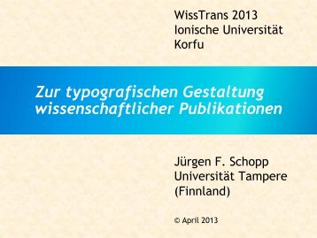 Jürgen Schopp: Zum Layout wissenschaftlicher Publikationen - Lugos