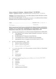 Klausur Biologie (Zoologie) WS 05/06 - FSRmed