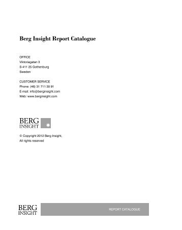 Berg Insight Report Catalogue
