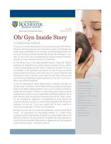 ObGyn Inside Story 1-2.pub - University of Rochester Medical Center