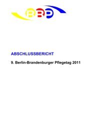 ABSCHLUSSBERICHT - Berlin Brandenburger Pflegetage