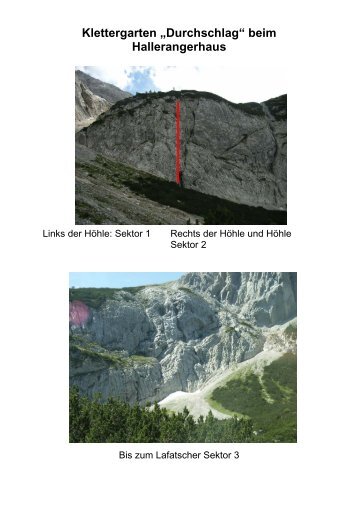Klettergarten „Durchschlag“ beim Hallerangerhaus - Bergsteigen.com
