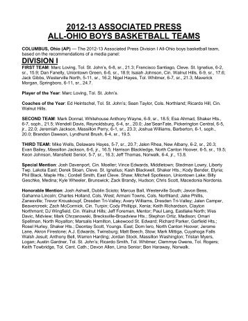 2012-13 associated press all-ohio boys basketball teams