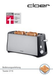 Bedienungsanleitung Toaster 3710 - Cloer