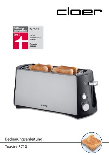 Bedienungsanleitung Toaster 3710 - Cloer