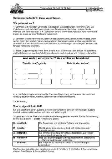 Schülerarbeitsblatt - Ziele vereinbaren.5505.pdf - LIS - Bremen
