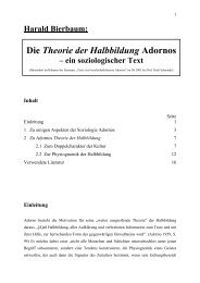 Die ‚Theorie der Halbbildung' Adornos – ein soziologischer Text