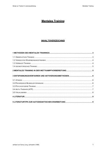 Mentales Training - Sonny Jung