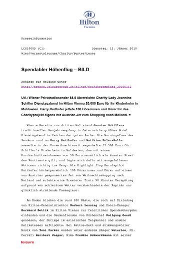 Spendabler Höhenflug – BILD - leisure - leisure communications