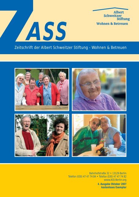 Ausgabe 4 von 10/2007 [PDF, 890 KB] - Albert Schweitzer Stiftung