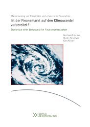 Langfassung: Ist der Finanzmarkt auf den Klimawandel vorbereitet?