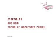 ENSEMBLES AUS DEM TONHALLE-ORCHESTER ZÜRICH