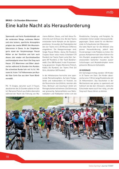 Swiss Cycling Journal 07/2007