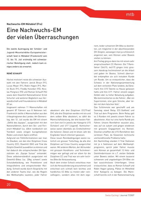 Swiss Cycling Journal 07/2007