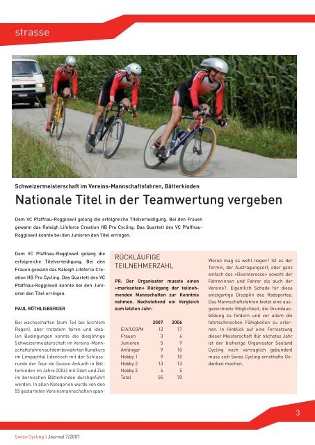 Swiss Cycling Journal 07/2007