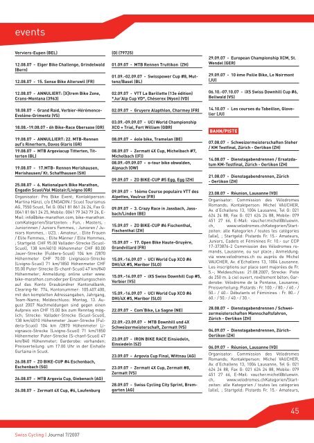 Swiss Cycling Journal 07/2007