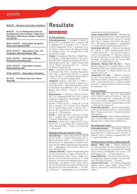 Swiss Cycling Journal 07/2007
