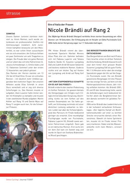 Swiss Cycling Journal 07/2007