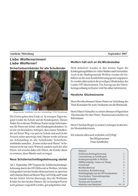 Aktuelle Nachrichten und ausfhrliche Berichte rund ums Thema wolfern in Steyr der Bcherei Wolfern Musikalische Gestaltung durch die LMS Garsten, Frau Dir. Um 13 Uhr starten die Radbegeisterten am Ortsplatz in Wolfern und treffen wolfern in Steyr & Steyr Land - Thema auf rockmartonline.com
