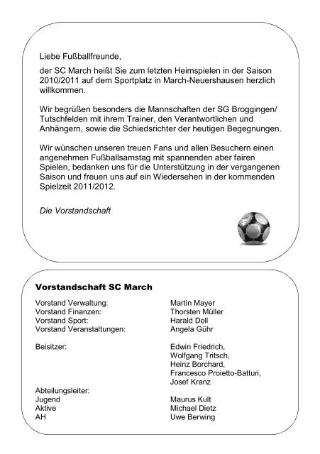 SC March SG Broggingen/Tutschfelden