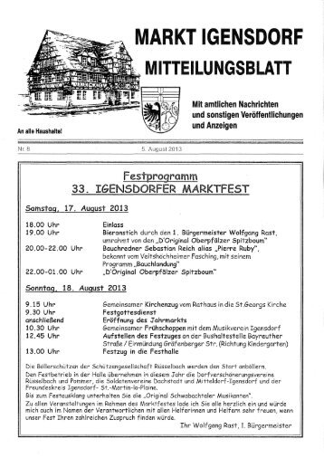Ausgabe 08/2013 - Markt Igensdorf