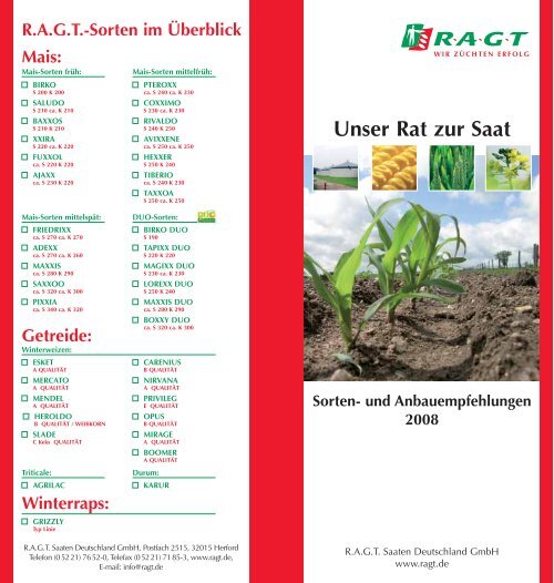 Unser Rat zur Saat - RAGT Saaten Deutschland
