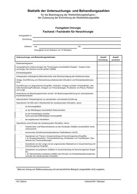 Statistik der Untersuchungs- und Behandlungsverfahren