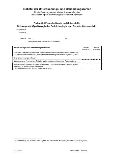 Statistik der Untersuchungs- und Behandlungsverfahren