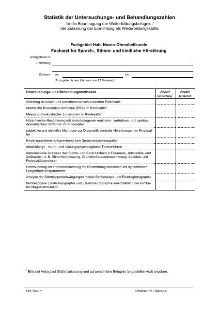 Statistik der Untersuchungs- und Behandlungsverfahren