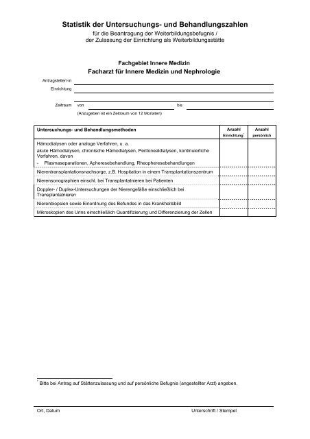 Statistik der Untersuchungs- und Behandlungsverfahren