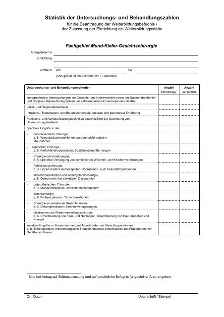 Statistik der Untersuchungs- und Behandlungsverfahren