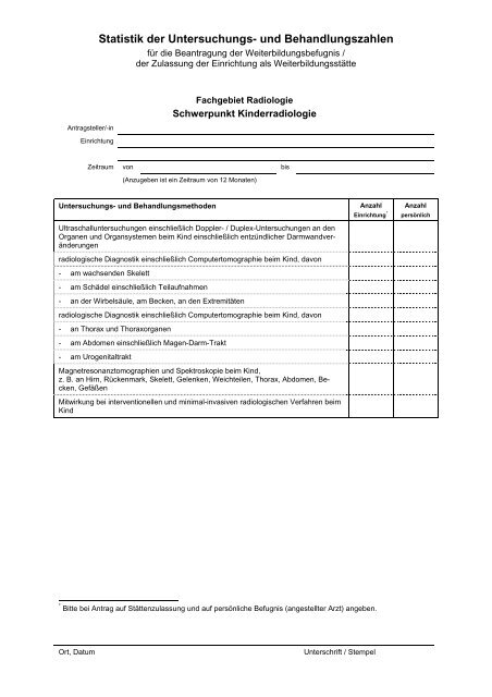 Statistik der Untersuchungs- und Behandlungsverfahren