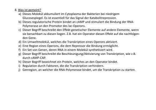 Genregulation bei Prokaryoten Übung 11 ... - OpenWetWare