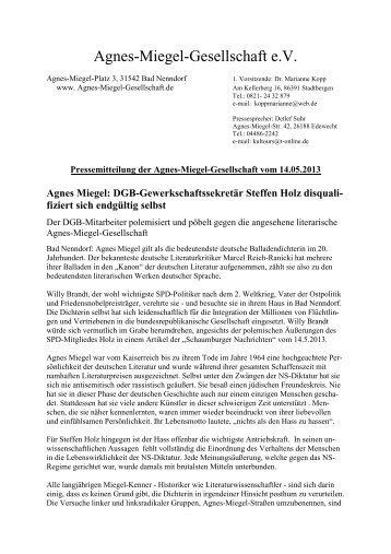 Agnes-Miegel-Gesellschaft e.V. - Schaumburger Nachrichten