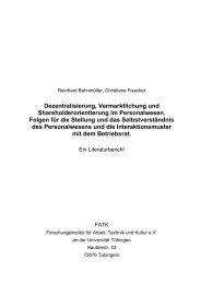 Dezentralisierung, Vermarktlichung und Shareholderorientierung im ...