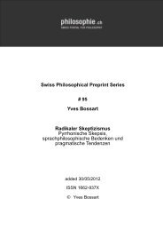 Swiss Philosophical Preprint Series Yves Bossart ... - Philosophie.ch