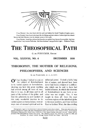 theosophy, the mother of religions, philosophies, and sciences