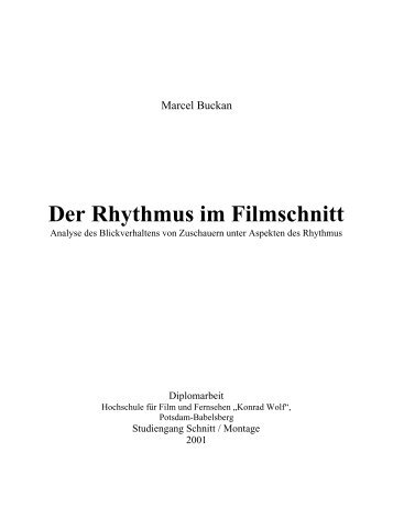 Der Rhythmus im Filmschnitt - Marcel Buckan