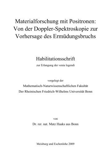 Materialforschung mit Positronen: Von der Doppler-Spektroskopie zur