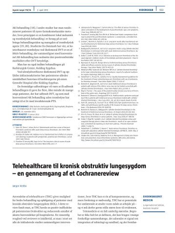 Telehealthcare til kronisk obstruktiv lungesygdom - Ugeskrift for Læger
