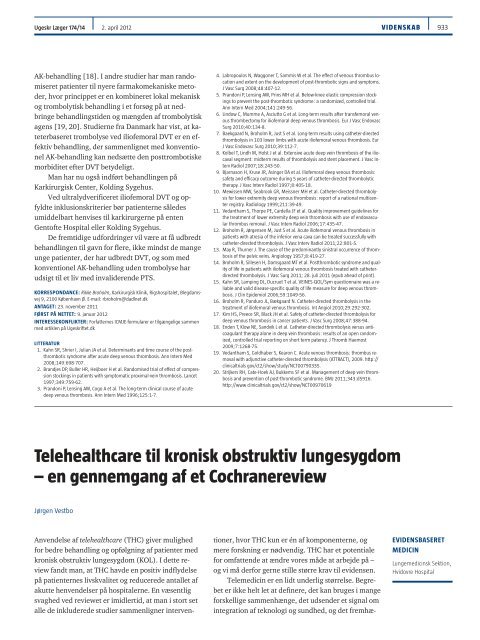 Telehealthcare til kronisk obstruktiv lungesygdom - Ugeskrift for Læger