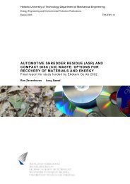 automotive shredder residue (asr) and compact disc (cd) waste