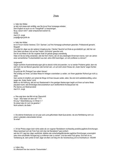 Jagd Zitate Mensch und Natur