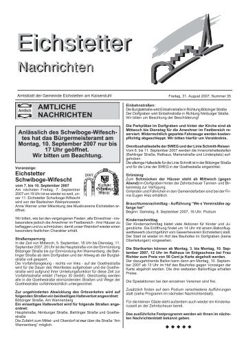 tes hat das Bürgermeisteramt am Montag, 10. September 2007 nu