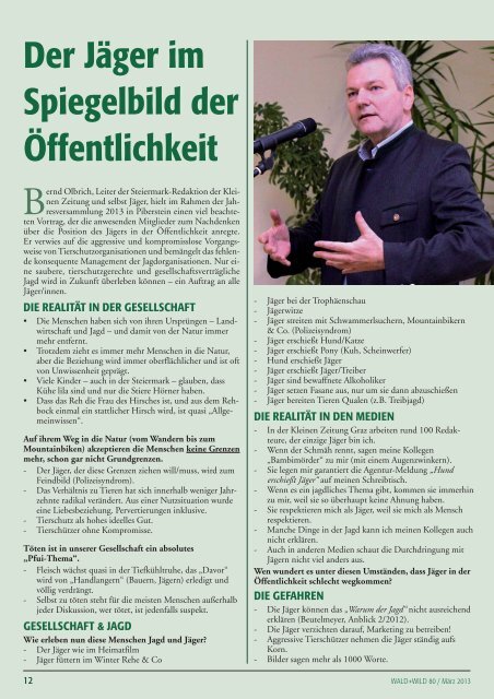 Wald + Wild das Infoblatt des Steir. Jagdschutzvereins Zweigstelle ...