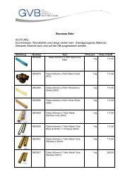Boromax Rohr ACHTUNG: Durchmesser, Wandstärke und ... - GVB
