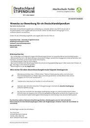 Bewerbungsformular für Bachelorstudierende - Hochschule Fulda